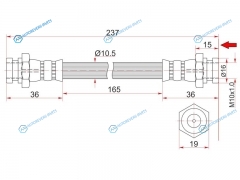 ST-90947-02817 Шланг тормозной передний (Таиланд) TOYOTA LAND CRUISER 92-98 LH=RH промежуточный