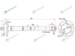 ST-42311-60090 Полуось RR TY Land Cruiser 80 (простой мост) -RH