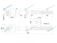 ST-45503-39195 Тяга рулевая TOYOTA DYNA.TOYOACE 99-04