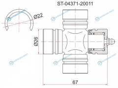 ST-04371-20011 Крестовина кардана FR TY TownAce Noah 4WD CRSR5