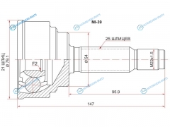 MI-39 Шрус наружный MITSUBISHI LANCER 4G134G15CK12A.CJ12A 95-00
