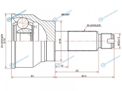 SK-037 Шрус наружный SUZUKI SX4 YAYB11 M15A AT06-