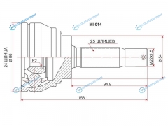 MI-014 Шрус наружный MITSUBISHI GALANT 4G63 E5E7E8A 93-984D68 E57 92-96