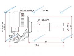 TO-079A Шрус наружный TOYOTA COROLLA FIELDERRUNXWILL VSZCA2 1ZZ2ZZ3CE4ZZ 00-05 PREMIOALLION ZZ