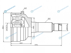 MA-41A44 Шрус наружный MAZDA TRIBUTEFORD ESCAPE 96-02 ABS