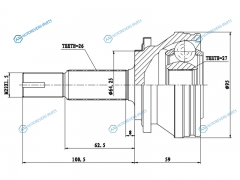 TO-030 Шрус наружный TOYOTA RAV-4 ACA3GSA3 05-MARK X ZIO ANA1GGA10 07-ESTIMA ACR5 06-