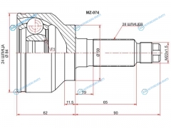 MZ-074 Шрус наружный MAZDA 3 BL АКПП 2.0