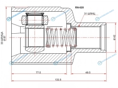 RN-620 Шрус внутренний RH RENAULT DUSTER 10- 4WD МКПП