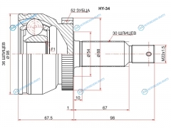 HY-34 Шрус наружный HYUNDAI SANTA FE 06-
