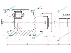 MZ-071 Шрус внутренний LH MAZDA 3 BL МКПП 1.6