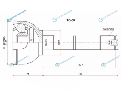 TO-58 Шрус наружный TOYOTA LAND CRUISER HZJ7 90- 98HZJ105 1FZ1HZ 4WD 98-