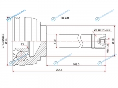 TO-025 Шрус наружный TOYOTA 4RUNNERHILUXSURF N130REGIUS RCH47DYNA 3RZ235L3Y3VZ1KZ 87-02 4WD