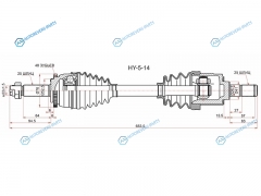 HY-5-14 Привод в сборе FR LH HYUNDAI SOLARISKIA RIO 10-(без ротора ABS)