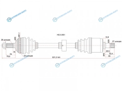 HO-5-951 Привод в сборе FR RH HONDA CR-V RD1 96-99