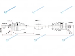 HY-5-13 Привод в сборе FR RH HYUNDAI SOLARISKIA RIO 10-