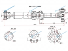 ST-7L6521102B Вал карданный RR VW TOUAREG 02-10 3.0 ATCAYENNE ATMT
