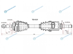 TO-5-21 Привод в сборе FR RH TOYOTA RAV4 ACA2 00-05