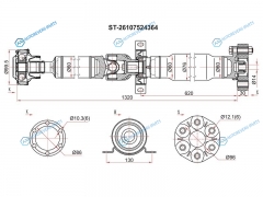 ST-26107524364 Вал карданный RR BMW X5 E53