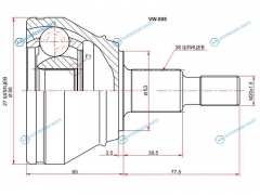 VW-808 Шрус наружный SKODA OCTAVIA 04-12VOLKSWAGEN BORA 98-05COLF IV 97-03JETTA 05-11AUDI A3 96-03
