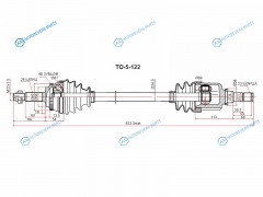 TO-5-122 Привод в сборе FR LH TOYOTA COROLLA NZE120ALLIONPREMIO NZT240SPACIO NZE121AXIO NZE14 06-1