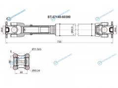 ST-37140-60380 Вал карданный FR TOYOTA LAND CRUISER PRADO 02-