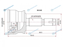 MI-048 Шрус наружный MITSUBISHI COLT 4A91 Z24A 4WD 04-
