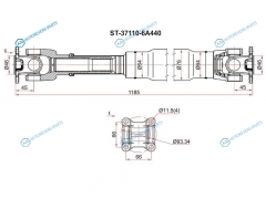 ST-37110-6A440 Вал карданный RR TOYOTA 4RUNNERHILUX SURFLAND CRUISER 02-
