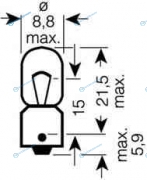 3893_лампа ORIGINAL LINE! 1шт. (T4W) 12V 4W BA9s качество ориг. з|ч (ОЕМ)|