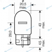 7505-02B_к-кт ламп ORIGINAL LINE! 2шт. (W21W) 12V 21W W3x16d качество ориг. з|ч (ОЕМ)|