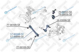 57-00098-SX_рычаг задний нижний левый!| Audi A3| VW Golf V|Passat B6|Touran 03>