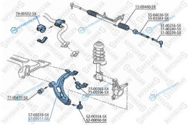 57-03511-SX_рычаг правый!| Fiat Doblo 1.2-1.9D 01>