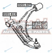0201-B13 Сайлентблок рычага подвески передний | перед правлев