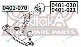 0401-020 Сайлентблок рычага подвески задний с кронштейном | перед прав