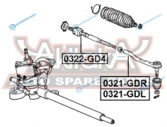 0322-GD4 Тяга рулевая | перед правлев