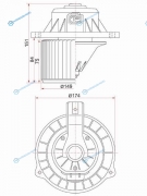 ST-97111-4L000 Мотор отопителя салона HYUNDAI SOLARIS 10-KIA RIO 10-