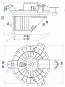 ST-87103-26110 Мотор отопителя салона TOYOTA HIACEQUANTUM H2 05-HONDA INSIGHT 09- (LHD)