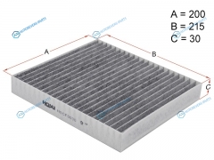 HSCF0030 Фильтр салона MITSUBISHI LANCER 08-OUTLANDER 06-12PEUGEOT 4007 08- угольный