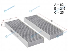 HSCF0045 Фильтр салона NISSAN RNESSA 97-01SKYLINE 2.5 R34 98-01MAXIMA A33 98-03 угольный