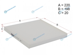HSCF0057 Фильтр салона TOYOTA AVENSIS AZT25 03-08COROLLA 01-07