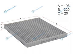 HSCF0058 Фильтр салона TOYOTA AVENSIS AZT25 03-08COROLLA 01-07 -угольный