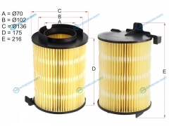 HSAF0001 Фильтр воздушный AUDI A3 03-SKODA OCTAVIA 04-VOLKSWAGEN PASSAT B6 05-