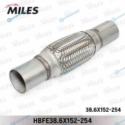 HBFE38.6X152-254 Труба гофрированная с патрубками и внутр. плетением 38.6X152-254 (BOSAL 265-709) HBFE38.6X152-254