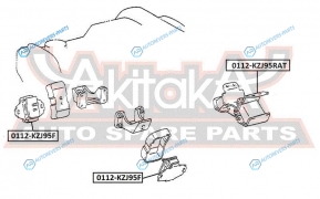0112-KZJ95F Подушка двигателя 1KDFTV1KZTE | перед правлев