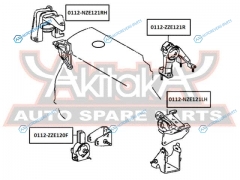 0112-ZZE121R Подушка двигателя | зад правлев