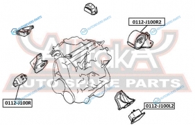 0112-J100L2 Подушка двигателя | лев