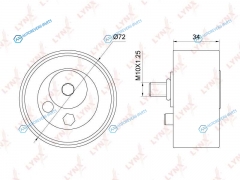 PB-1166 Ролик натяжной ремня ГРМ