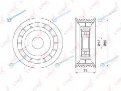 PB-5238 Ролик натяжной приводного ремня