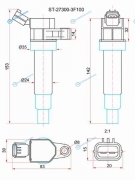 ST-27300-3F100 Катушка зажигания HYUNDAI GENESIS 08-13IX35 10-EQUUS 09-KIA OPTIMA 10-CERATO 09-G4K8A80