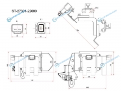 ST-27301-22600 Катушка зажигания HYUNDAI GETZ 02-ACCENT 99-