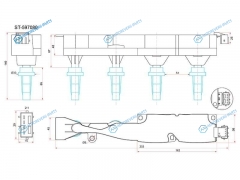 ST-597080 Катушка зажигания PEUGEOT 1007 05-10206 00-08207 06-12307 02-10CITROEN C3 00-09C4 04- (модуль)
